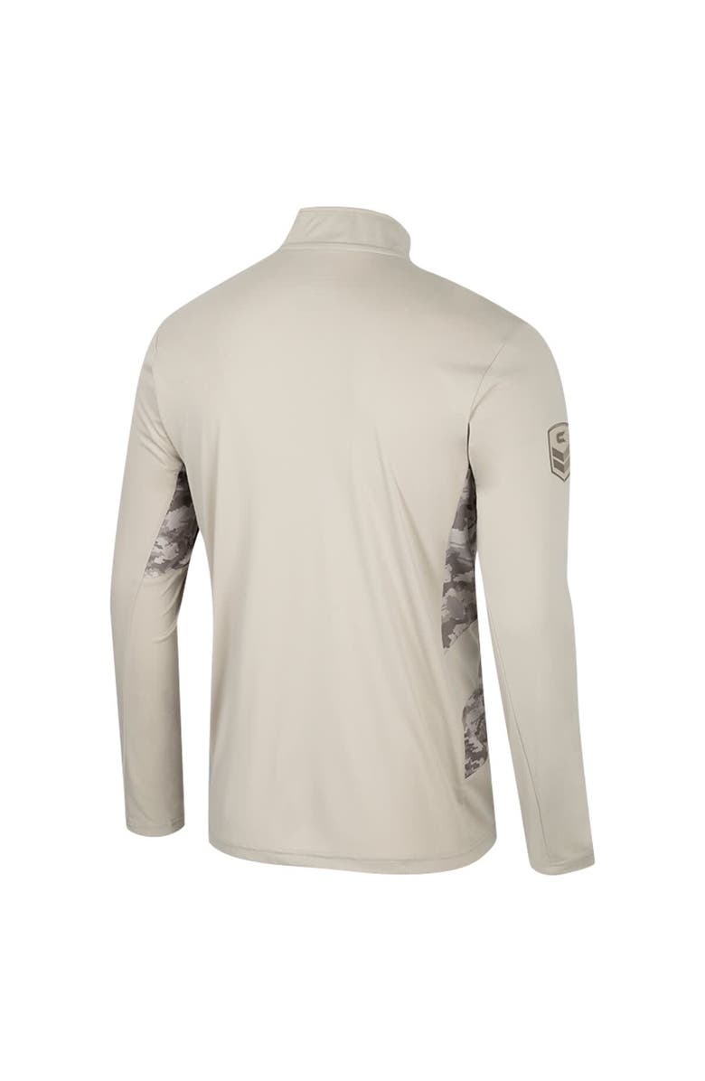 COLOSSEUM Men's Colosseum Natural Washington State Cougars OHT Military Appreciation Quarter-Zip Jacket, Alternate, color,