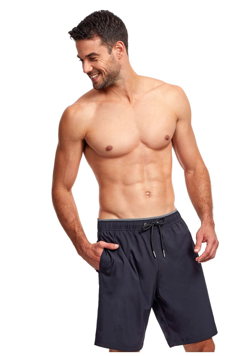 Gottex Men Beach Vibe 9" swim shorts, Main, color, Black Grey