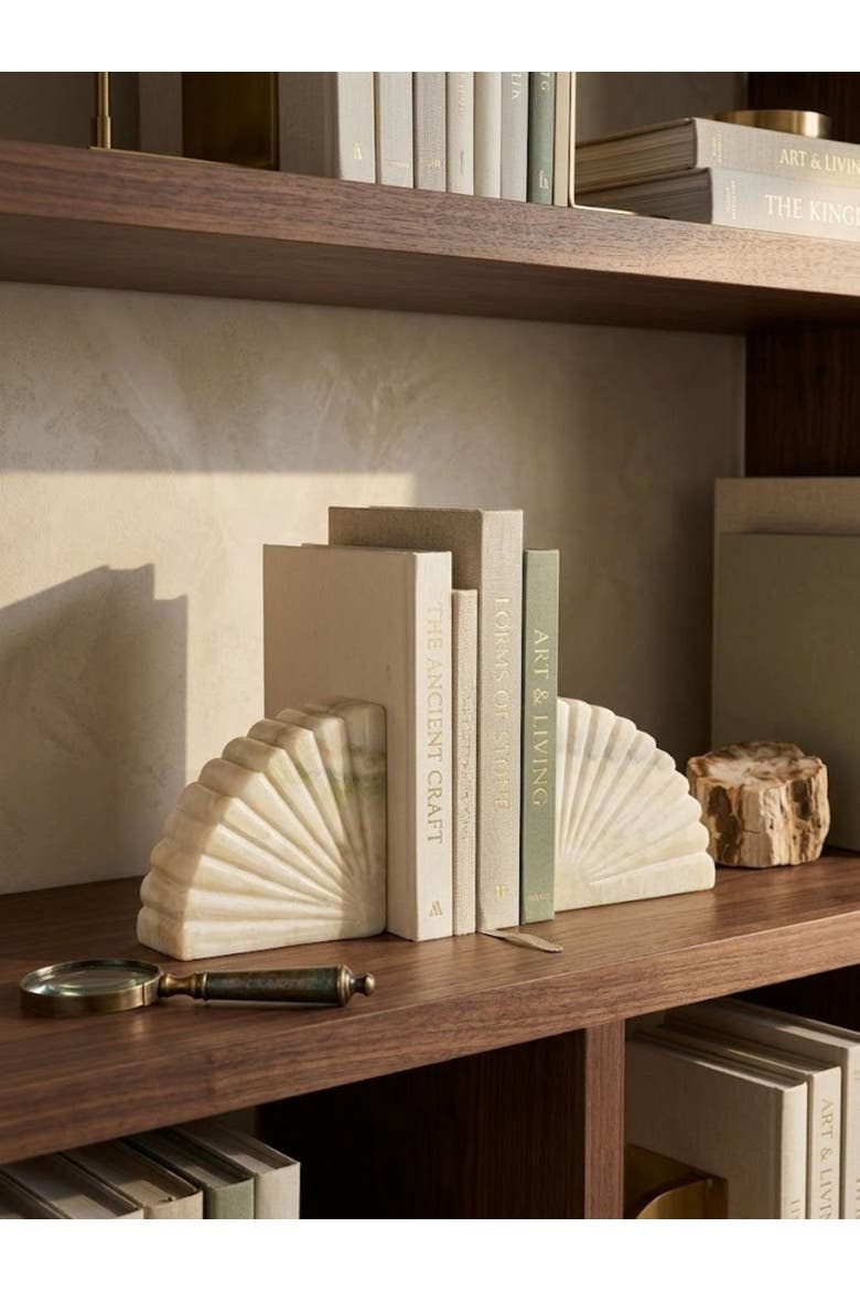 Emrys Onyx Bookends, Alternate, color, Ivory