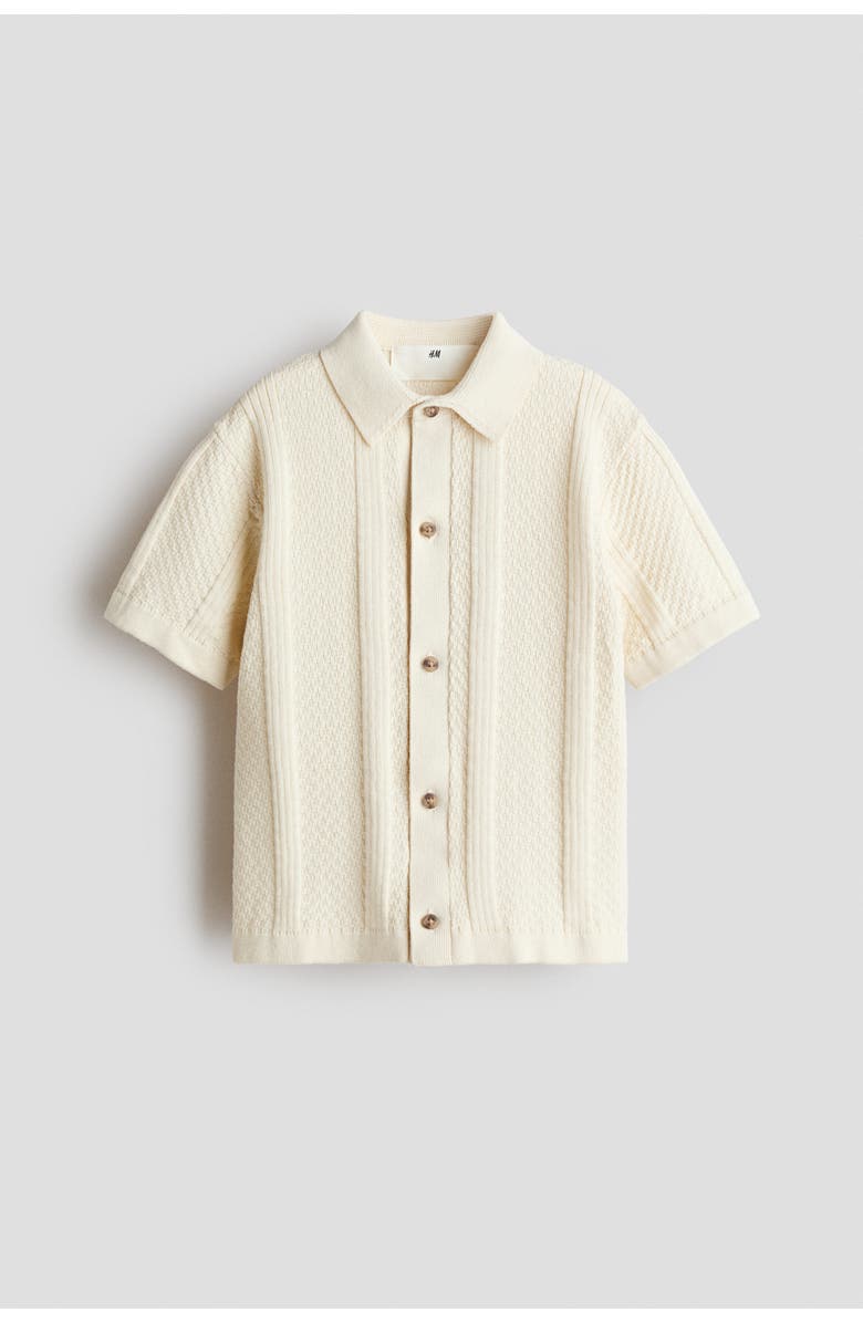 H&M Textured-knit shirt, Main, color, Light Beige