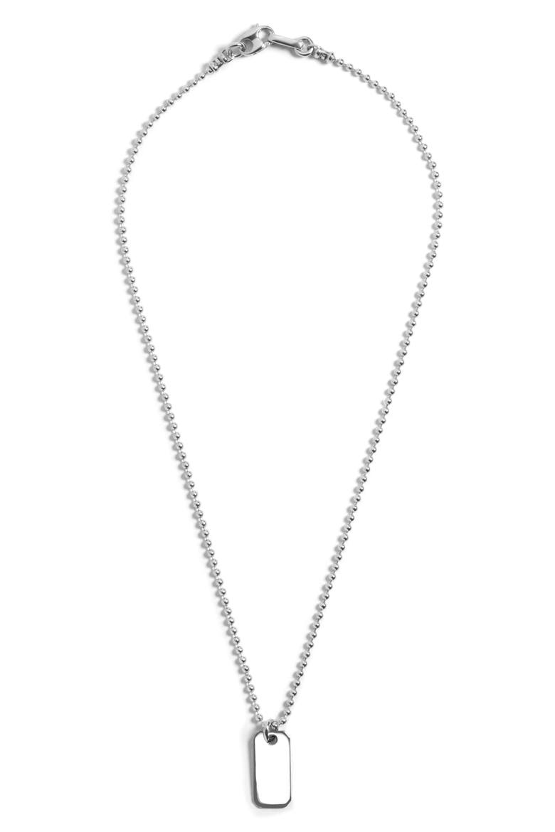 Men's Dog Tag Pendant Necklace, Main, color, SILVER