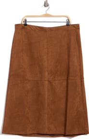 MAX STUDIO A-Line Faux Suede Skirt