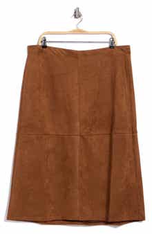A-Line Faux Suede Skirt