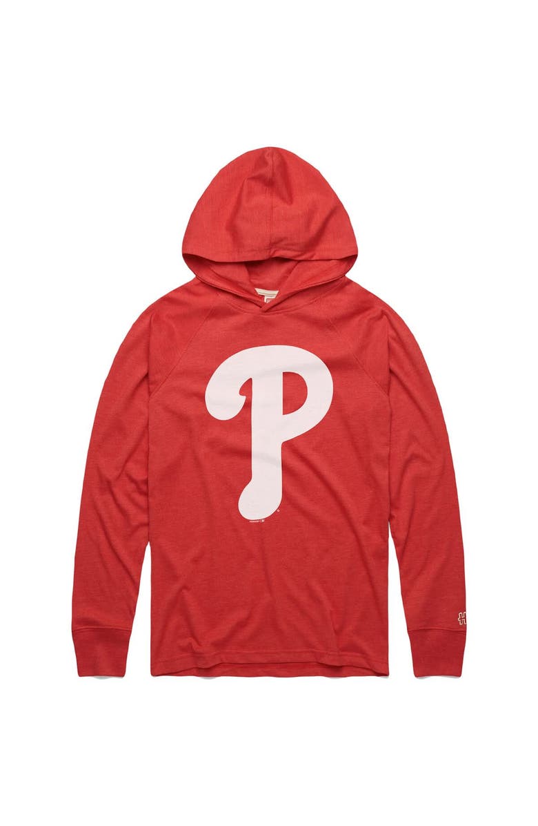 Homage Men's Homage Red Philadelphia Phillies Lightweight Raglan Tri-Blend Pullover Hoodie, Alternate, color, Red