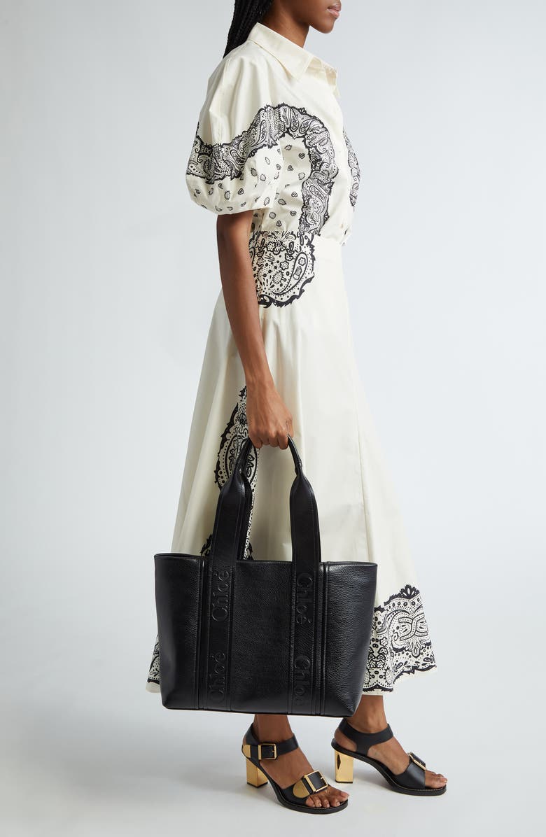 Chloé Woody Leather Tote, Alternate, color,