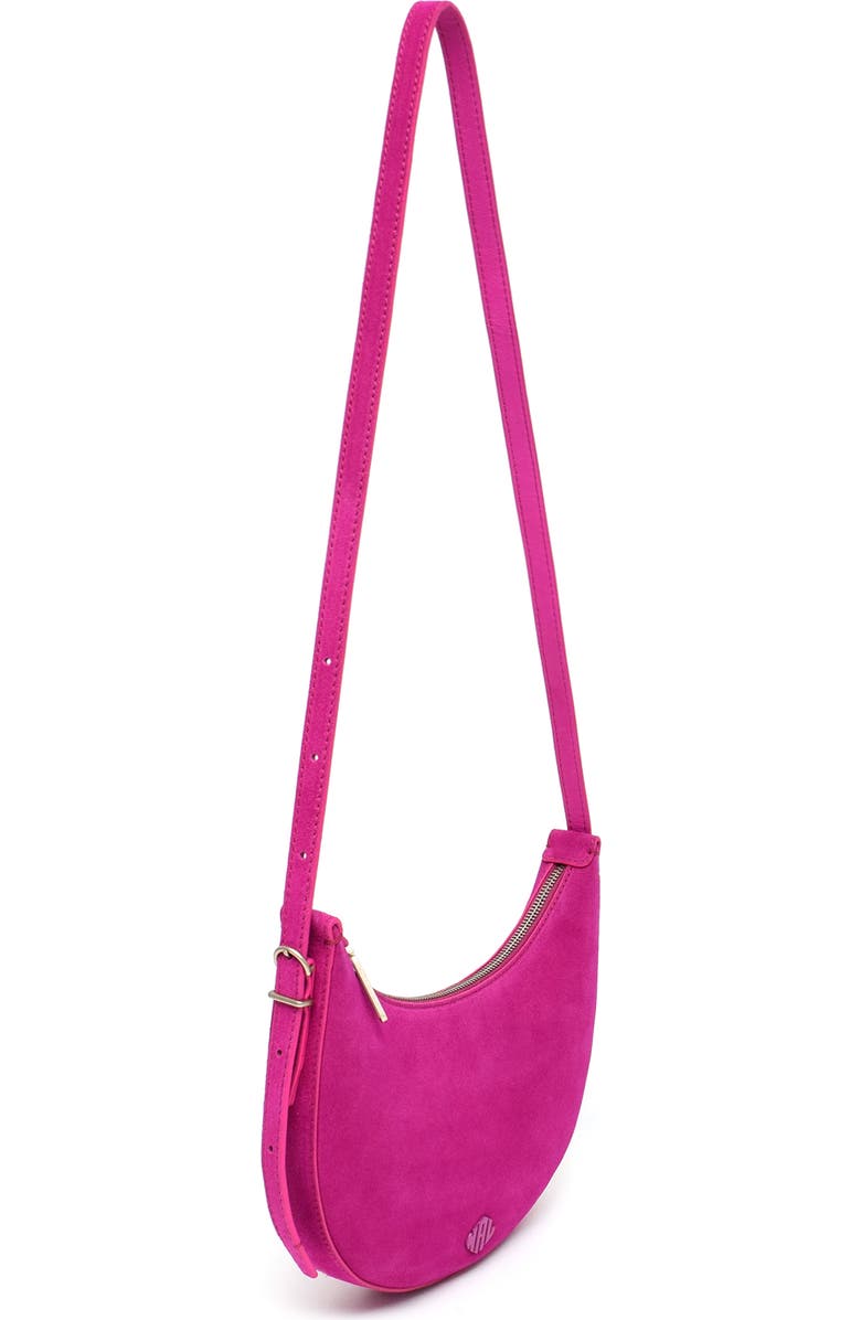 New Amsterdam Leatherworks Silas Suede Crossbody Bag, Alternate, color, Hot Fuchsia