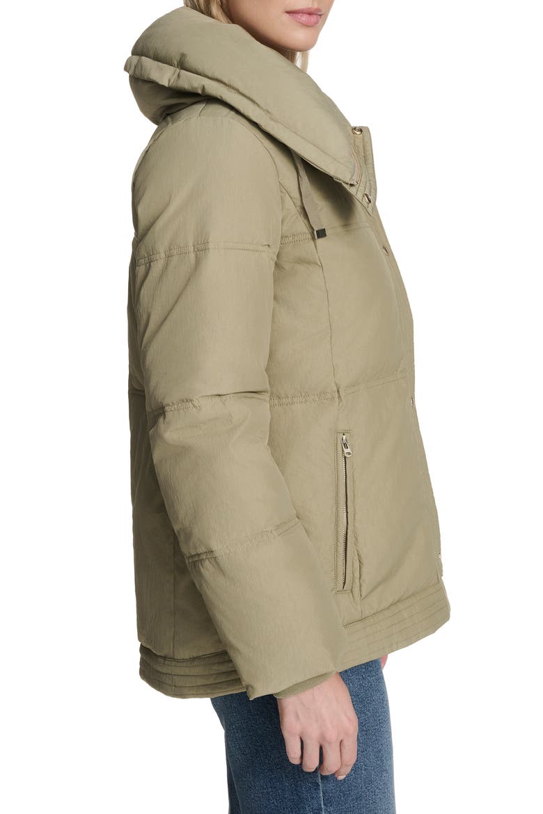 Stand Collar Nylon Twill Insulated Jacket, Alternate, color, SAGE