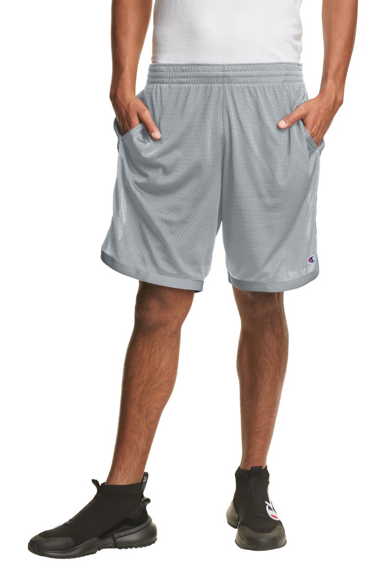 Taped Mesh Jersey Shorts, Main, color, CONCRETE/ CONCRETE