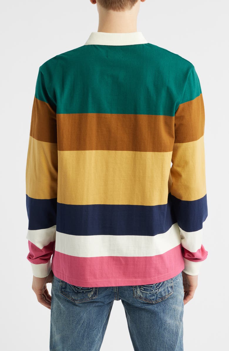 Billionaire Boys Club BB Rugby Stripe Jersey Polo, Alternate, color, Rain Forest