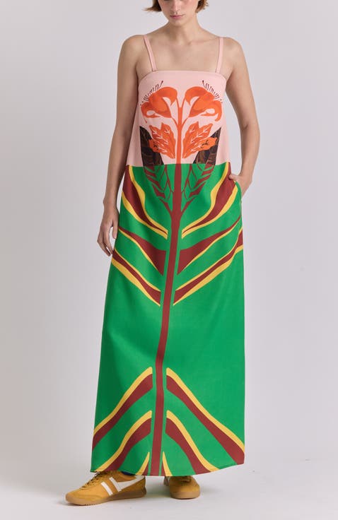 Aloe Column Cotton Maxi Dress