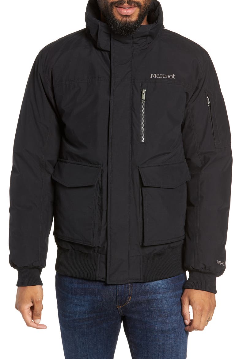 Stonehaven Waterproof 700 Fill Power Down Jacket with Faux Fur Trim, Alternate, color, BLACK