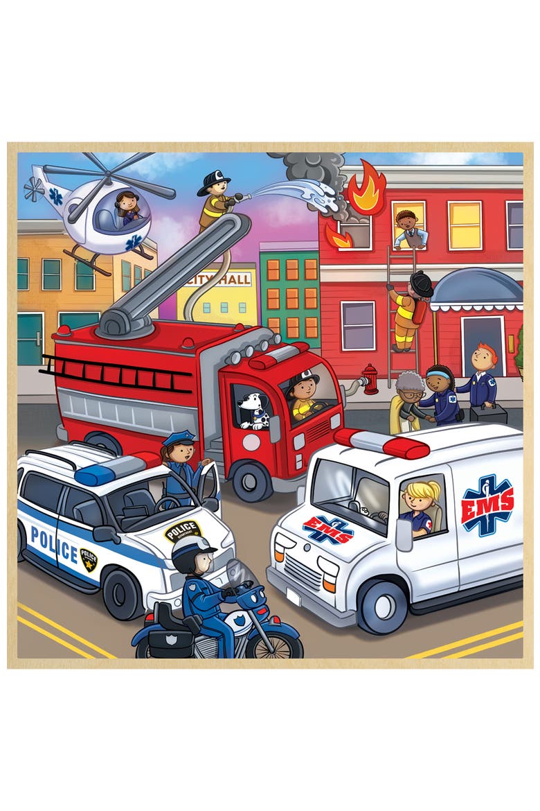 Emergency Vehicles 48 Piece Wood Puzzle, Alternate, color, Multicolor