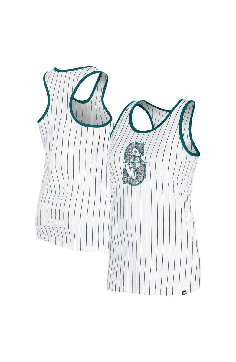 New Era Women's New Era White Seattle Mariners Gameday Pinstripe Tank Top, Main, color, 