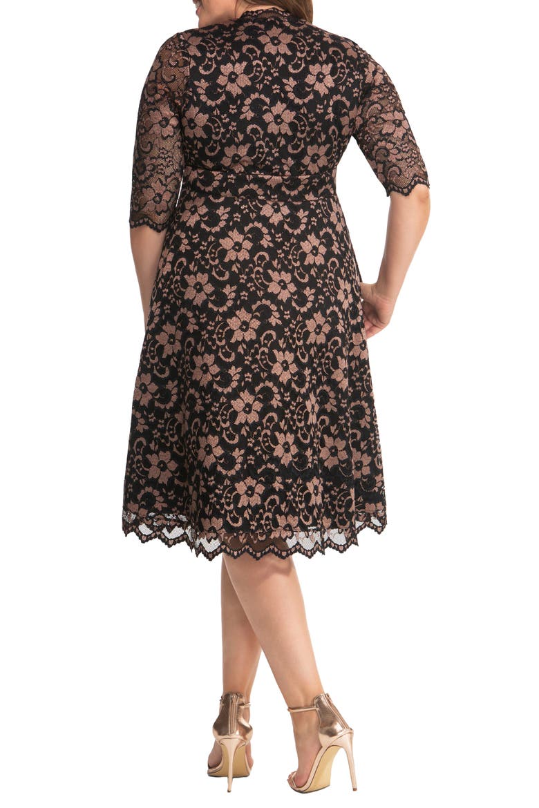 Mon Cheri Lace Cocktail Dress, Alternate, color, BLACK