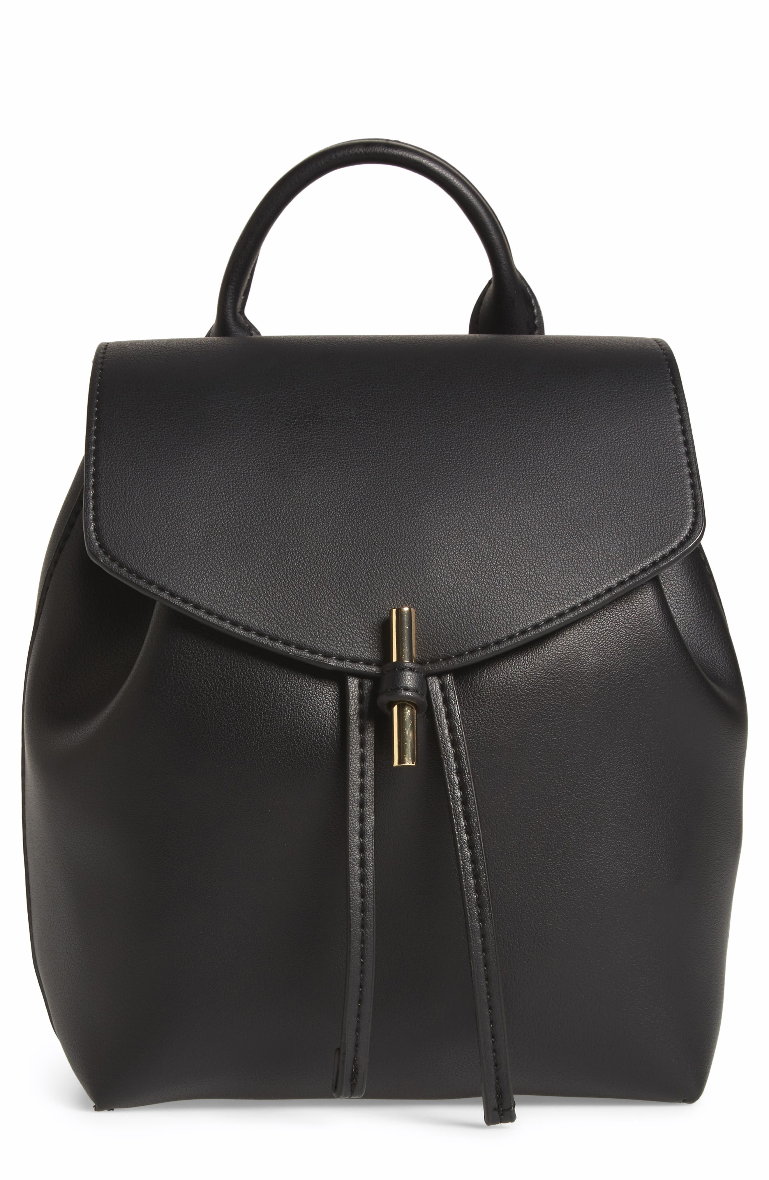 Topshop Blake Mini Faux Leather Backpack, Main, color, 