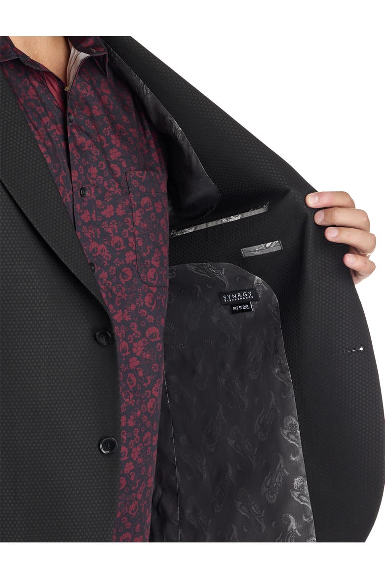 Big & Tall Sophisticated Textured Jacket-Relaxer Sport Coat, Alternate, color, BLACK