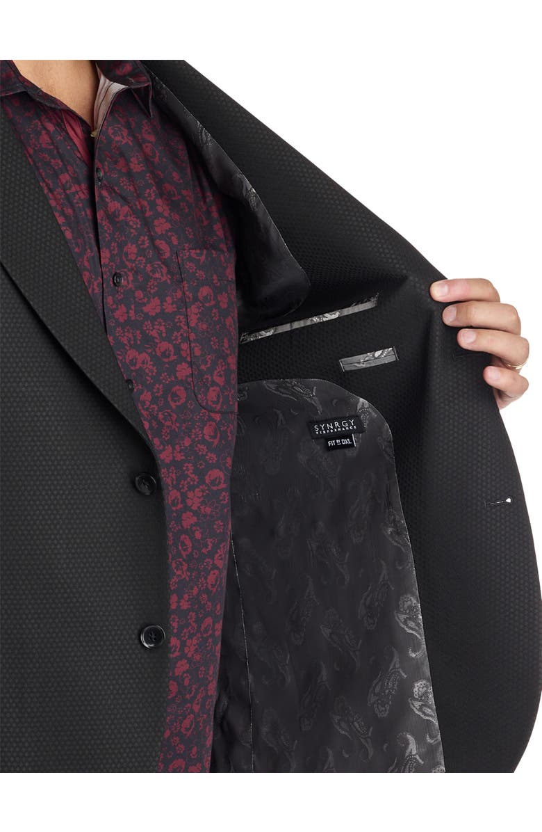 Synrgy Big & Tall Sophisticated Textured Jacket-Relaxer Sport Coat, Alternate, color, Black
