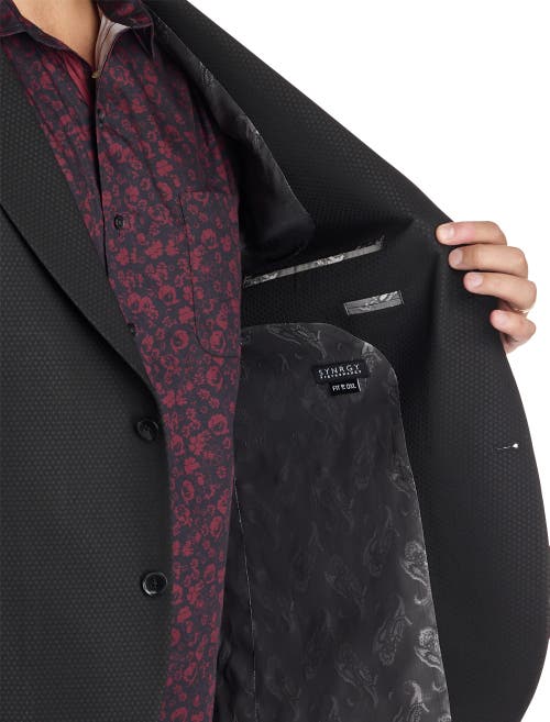 Synrgy Big & Tall Sophisticated Textured Jacket-relaxer Sport Coat In Black