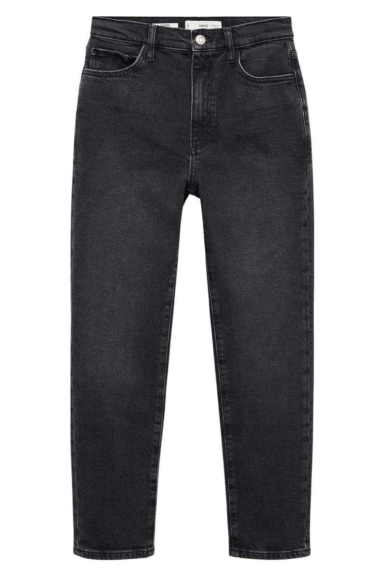 Claudia Waxed Crop Slim Fit Jeans, Alternate, color, BLACK DENIM