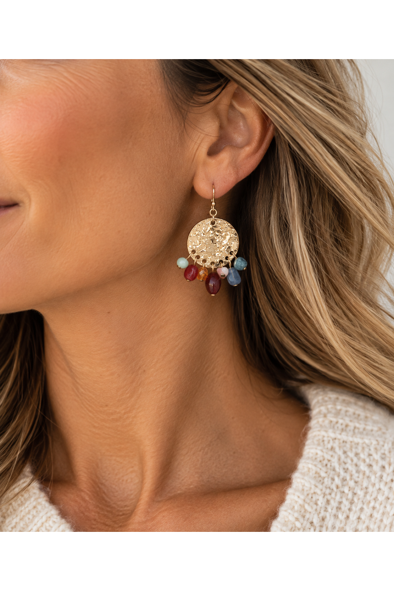 Colorful Cascade Drop Earrings, Alternate, color, Gold