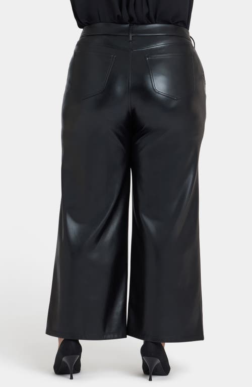 Nydj Faux Leather Wide Leg Ankle Pants In Black