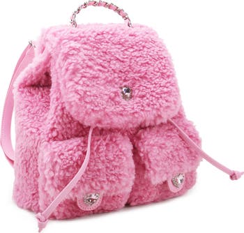 Kids' Mini Heart Plush Faux Fur Backpack