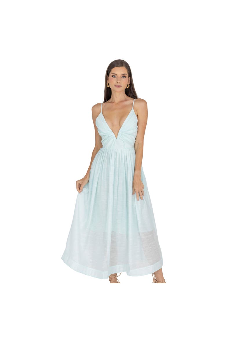 Adeli V Neck Midi Dress, Main, color, SKY BLUE