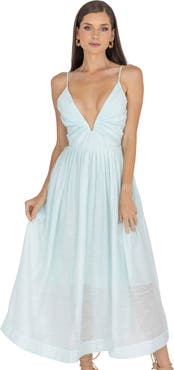 AKALIA Adeli V Neck Midi Dress