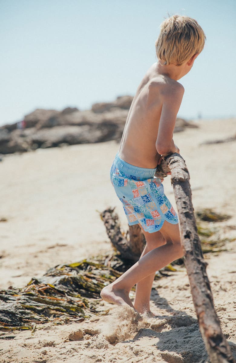 Feather 4 Arrow Kids' Palm Check Board Shorts, Alternate, color, 