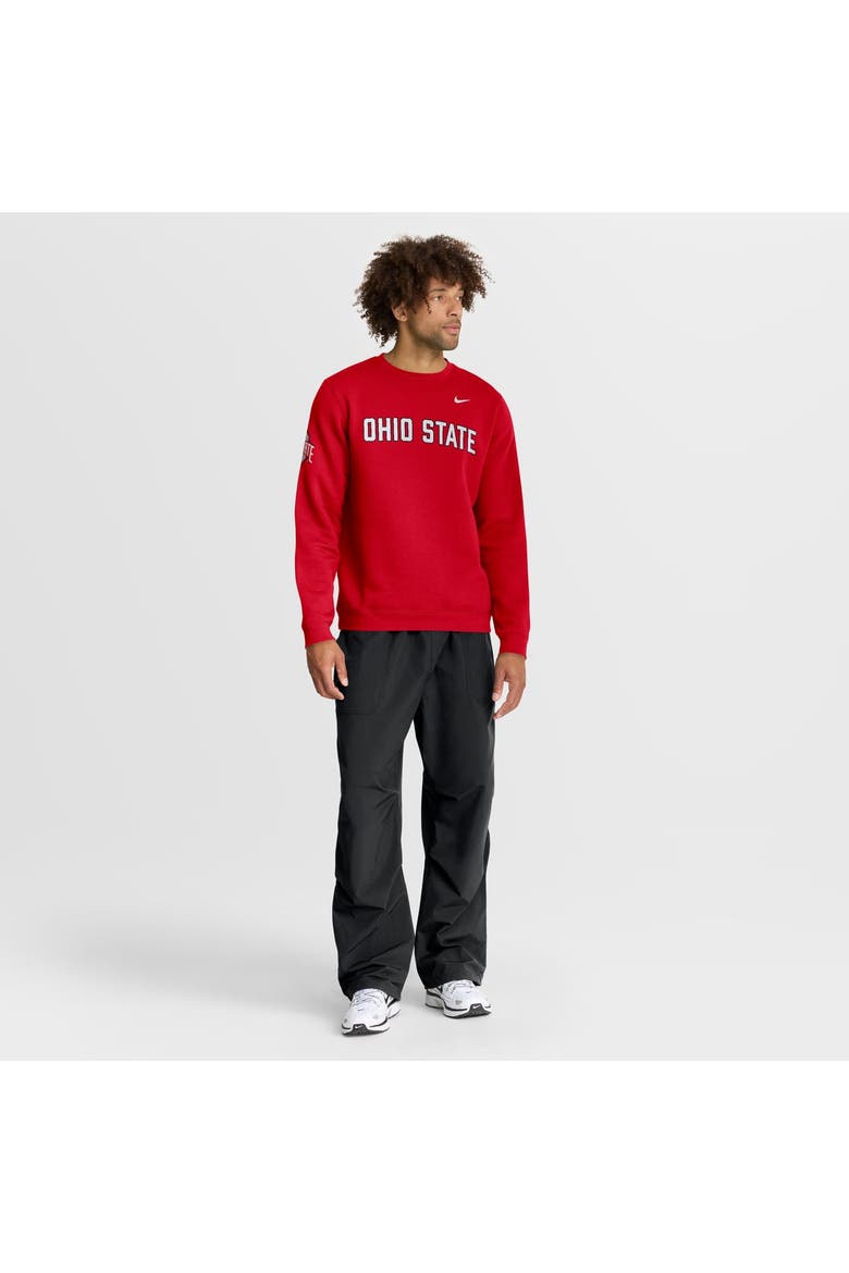 Men's Nike Scarlet Ohio State Buckeyes 2026 Sideline Club Sweatshirt, Alternate, color, Scarlet