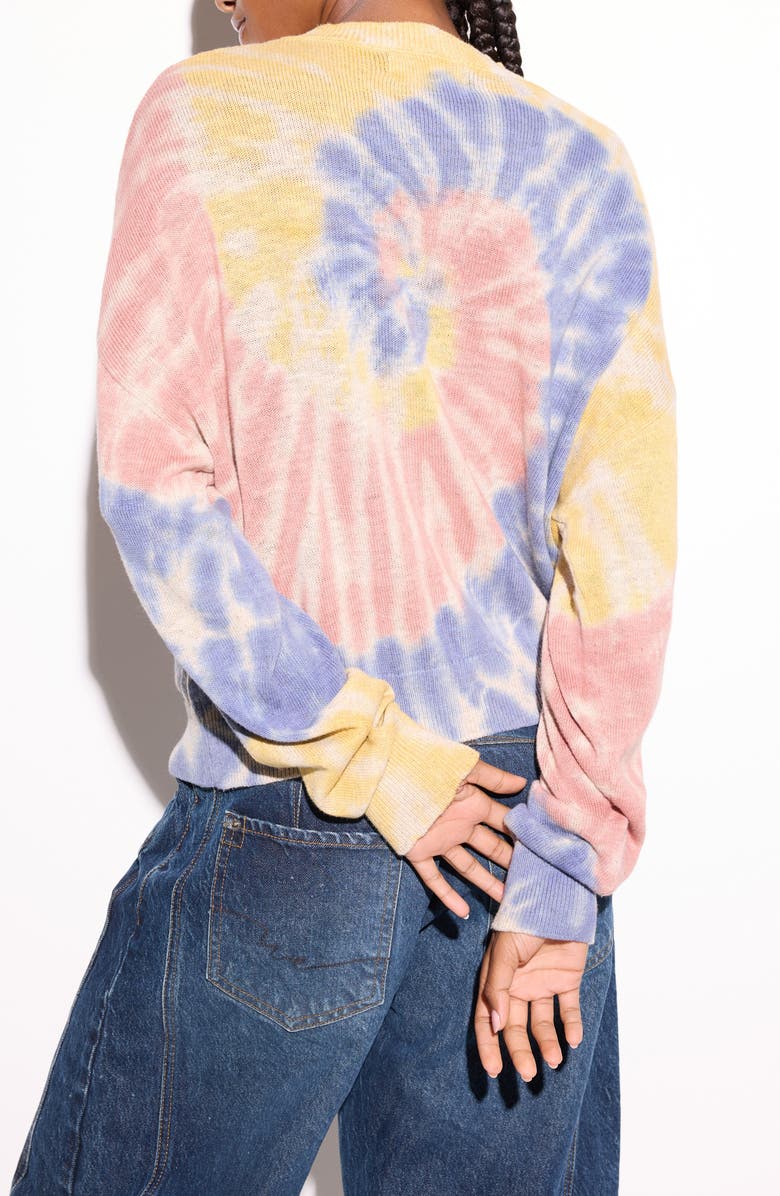 Spiritual Gangster Venice Peace Sign Tie Dye Sweater, Alternate, color,