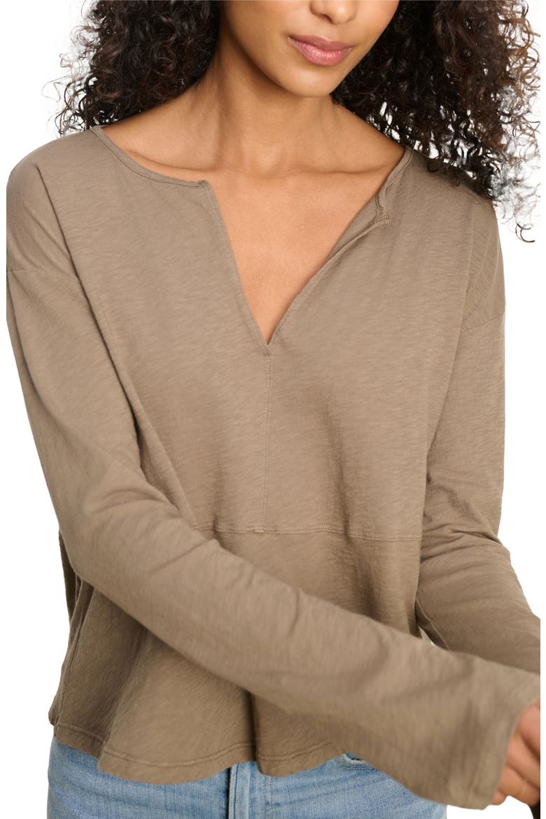 Cotton Slub Long Sleeve T-Shirt, Alternate, color, CLOVE BRN