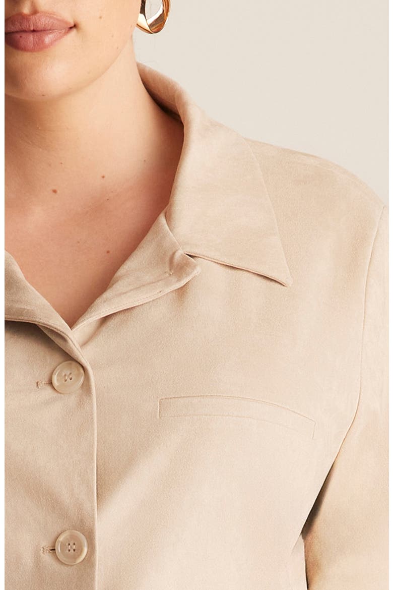 Rowan Faux Suede Jacket, Alternate, color, BONE