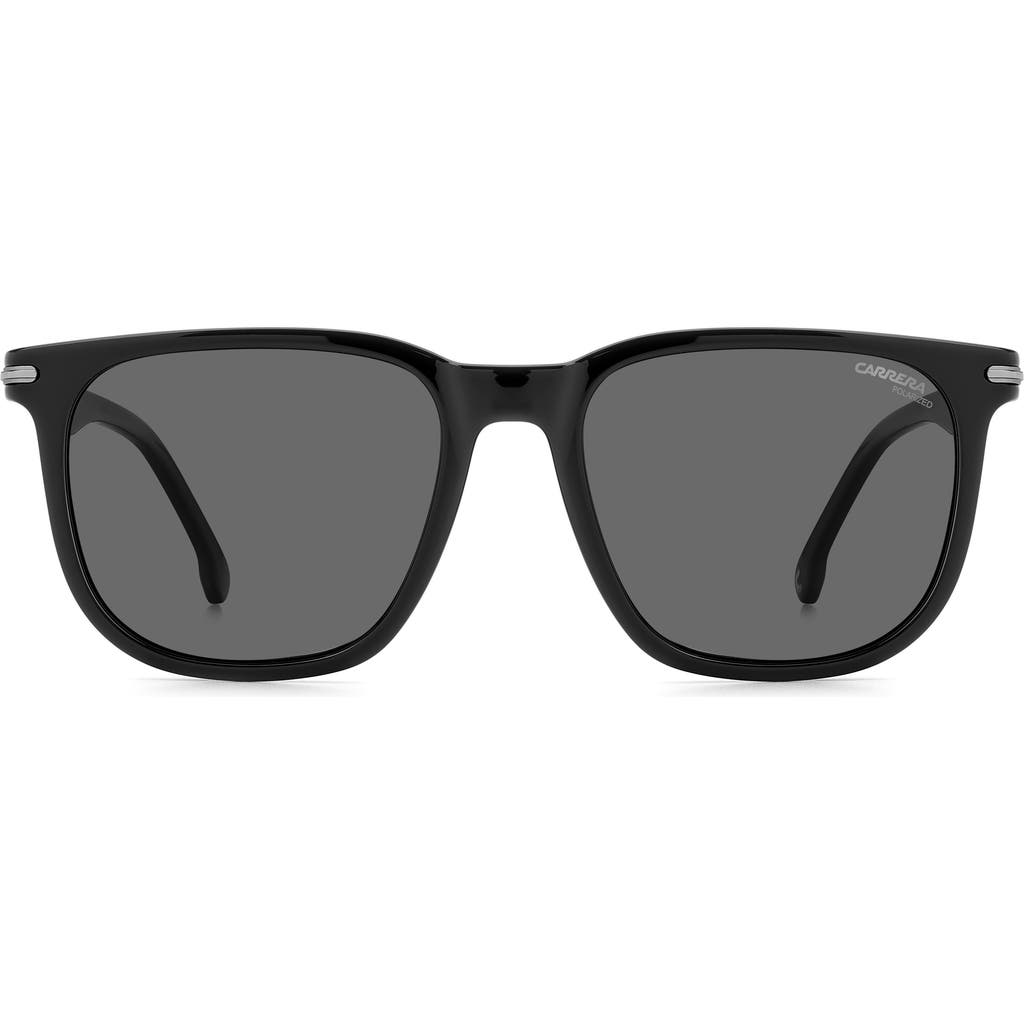 Carrera Eyewear 54mm Polarized Rectangle Sunglasses in Black Grey Polar  product