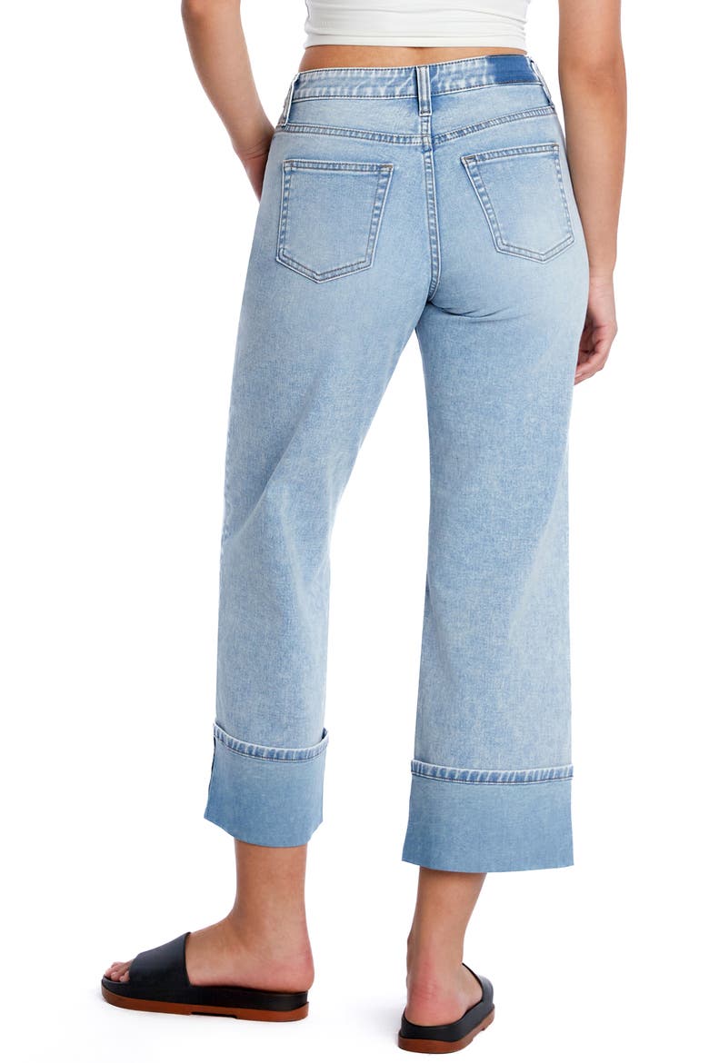 Clever Cuffed High Waist Wide Leg Jeans, Alternate, color, COOL GIRL BLUE