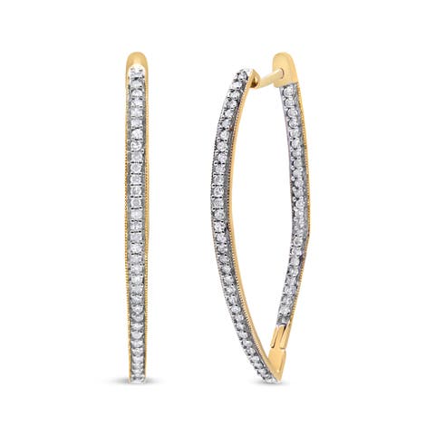 10k Yellow Gold Round Diamond Earrings