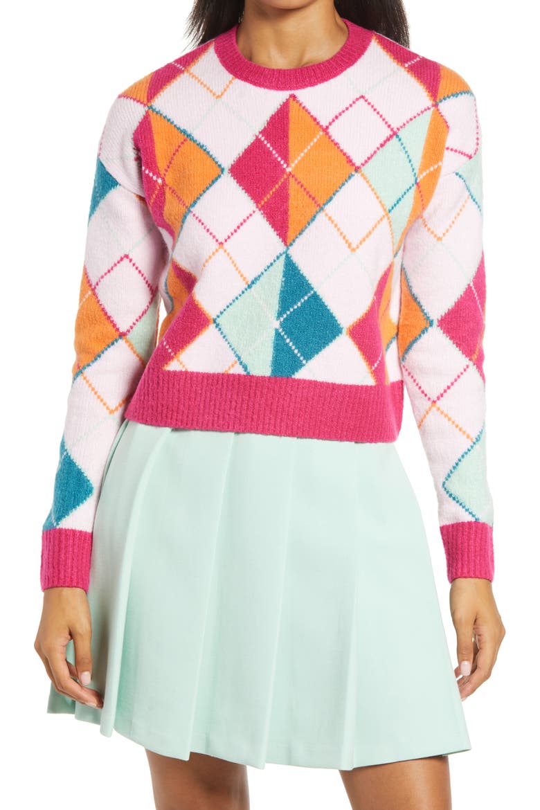 x Atlantic-Pacific Argyle Sweater, Main, color, PINK OPAL ARGYLE