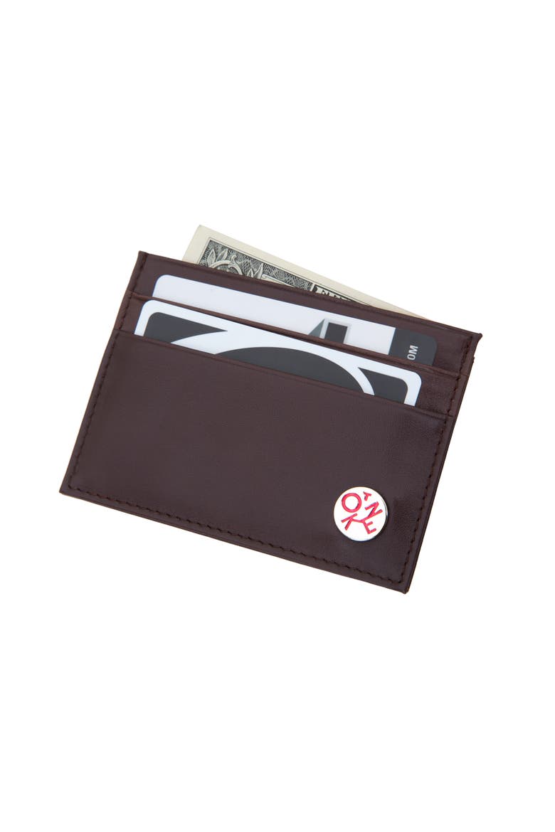 Clark Leather Card Case, Alternate, color, Dark Brown
