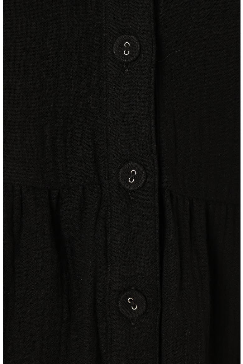 Winny Crinkle Cotton Romper, Alternate, color, BLACK