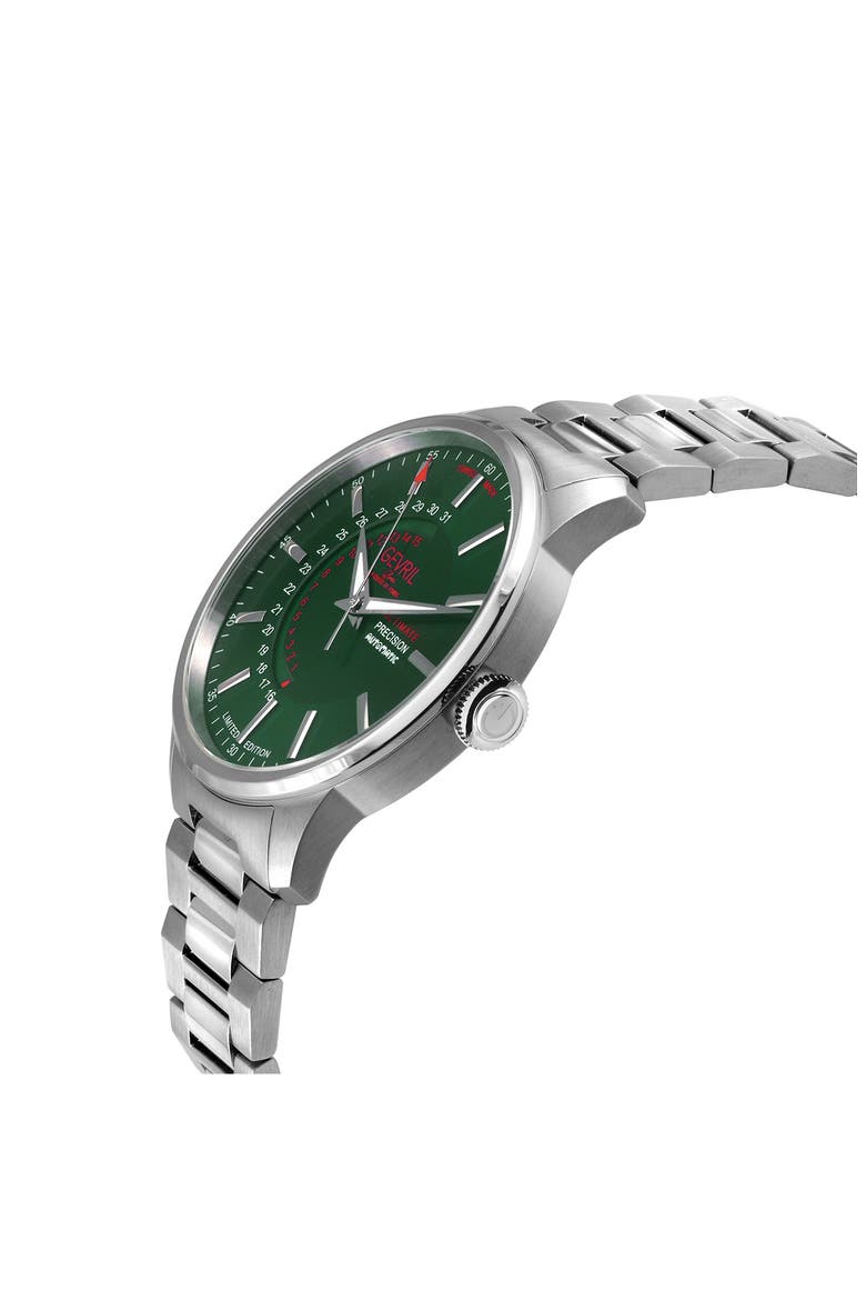 Guggenheim Swiss Automatic Bracelet Watch, 44mm, Alternate, color, SILVER
