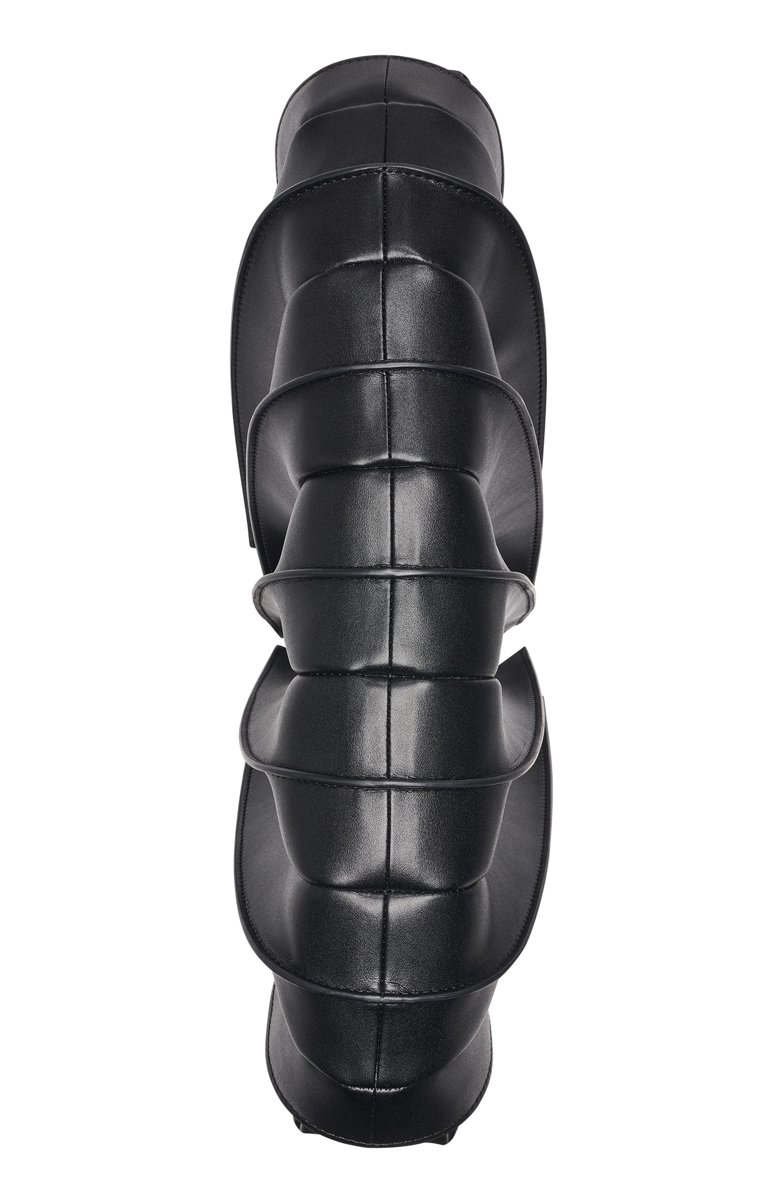 KARL LAGERFELD PARIS Ikon Leather Shoulder Bag, Alternate, color, Black/ Gold