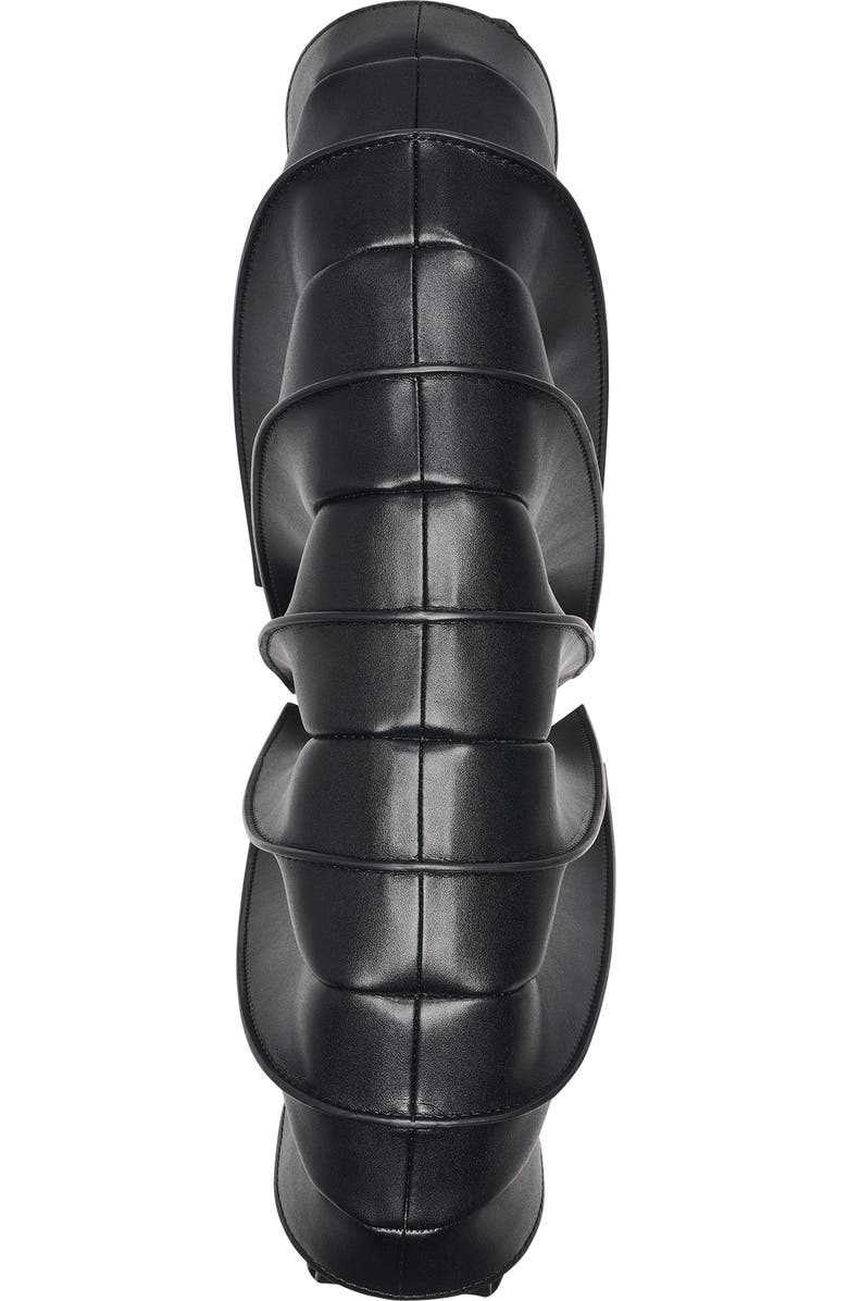 KARL LAGERFELD PARIS Ikon Leather Shoulder Bag, Alternate, color, Black/ Gold