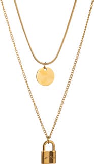 EYE CANDY LOS ANGELES Naomi Lock Pendant Layered Necklace