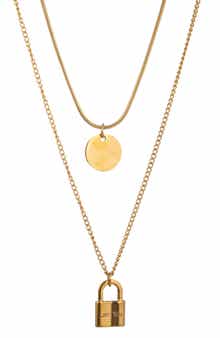 Naomi Lock Pendant Layered Necklace