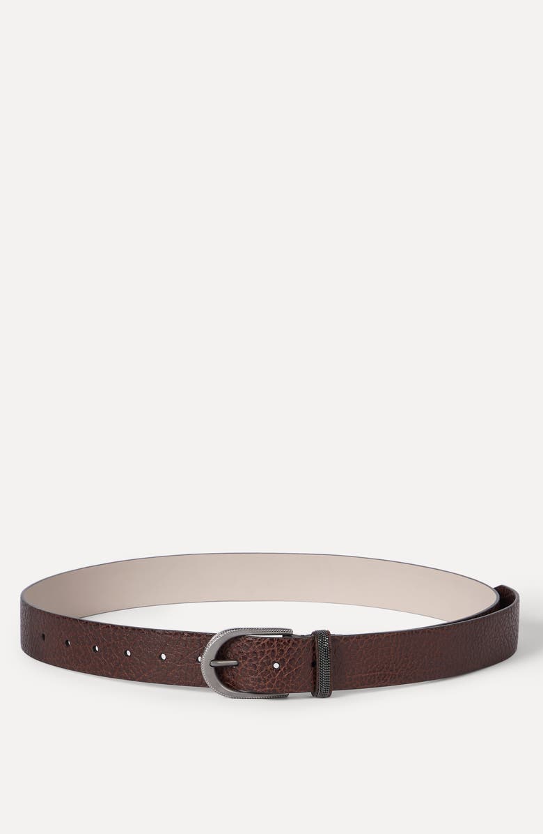 Brunello Cucinelli Calfskin belt, Alternate, color, Brown