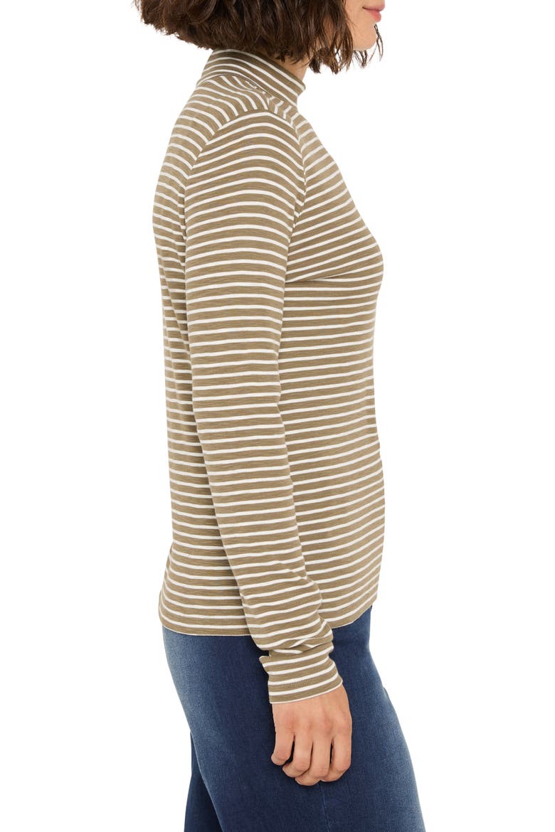 Stripe Long Sleeve Mock Neck T-Shirt, Alternate, color, GREEN MULTI