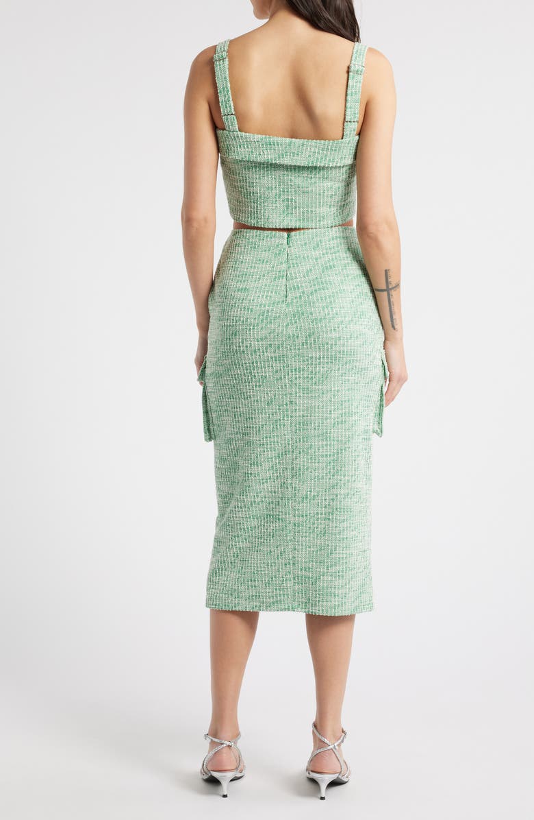 Black Halo Roland Tweed Crop Top & Pencil Skirt Set, Alternate, color, Prestigious Pine