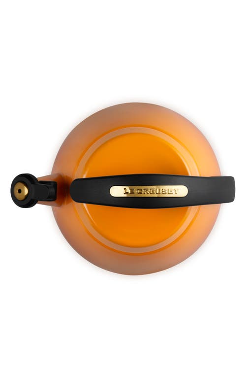 Le Creuset 2.2-quart Enameled Stainless Steel Whistling Cloche Kettle In Orange
