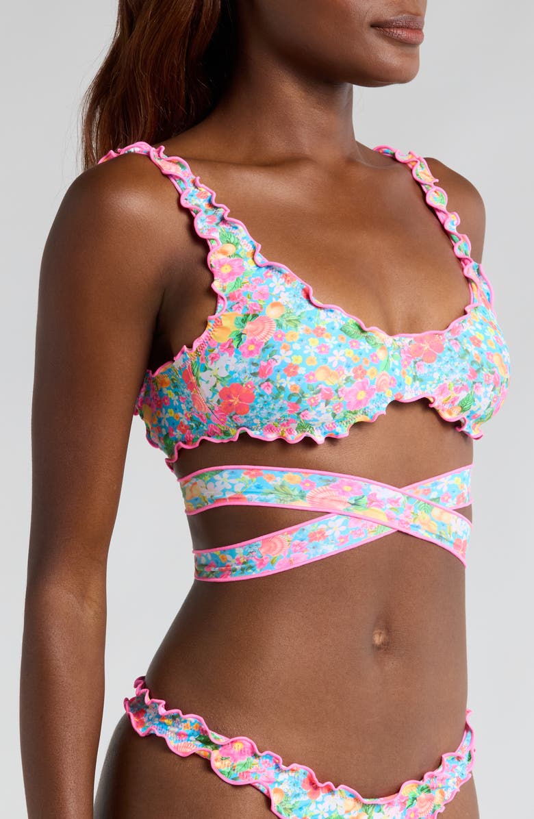 Kulani Kinis Lettuce Trim Bikini Top, Alternate, color,