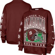 '47 Women's '47 Crimson Alabama Crimson Tide Go Big Oversized Pullover Sweatshirt